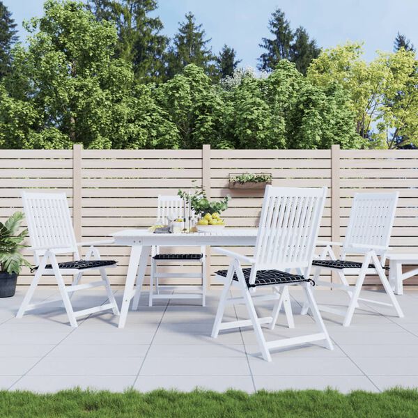 vidaXL Gartenstuhl-Kissen 4 Stk. Schwarz Karomuster 50x50x3 cm Stoff