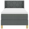 vidaXL Boxspringbett mit Matratze Dunkelgrau 80 x 200 cm Stoff