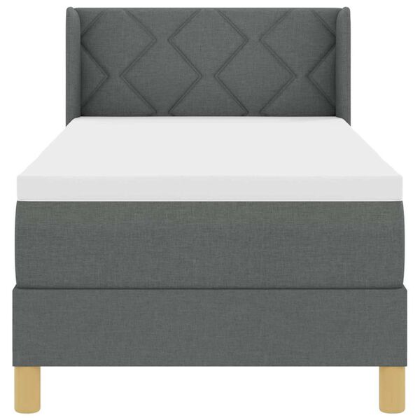 vidaXL Boxspringbett mit Matratze Dunkelgrau 80 x 200 cm Stoff