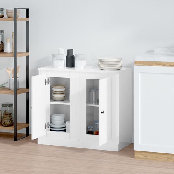 vidaXL Sideboards 2 Stk. Hochglanz-Wei&szlig; 37,5x35,5x67,5cm Holzwerkstoff
