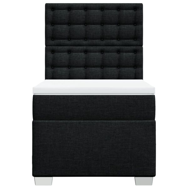 vidaXL Boxspringbett mit Matratze Schwarz 90x190 cm Stoff