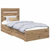 vidaXL Bettrahmen mit Kopfteil Artisan-Eiche 90 x 200 cm Holzwerkstoff