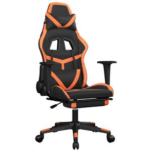 vidaXL Gaming-Stuhl mit Fu&szlig;st&uuml;tze Schwarz und Orange Kunstleder