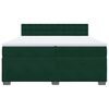 vidaXL Boxspringbett mit Matratze Dunkelgr&uuml;n 200x200 cm Samt