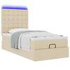 vidaXL Ottomane Bett mit Matratze & LEDs Creme 90x200 cm Stoff