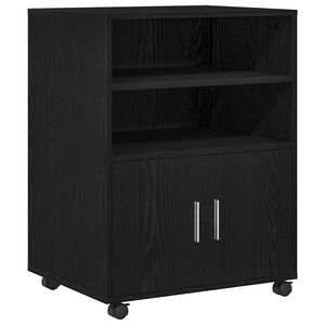 vidaXL Schrank Schwarz Eichen-Optik 60 x 48 x 74,5 cm Mit R&auml;dern