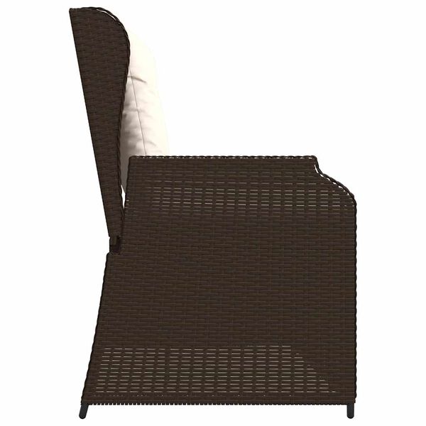 vidaXL Gartenbank mit Kissen Braun Poly Rattan