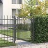 vidaXL Zauntor mit Spitzen Grau 125 x 100 cm Pulverbeschichteter Stahl