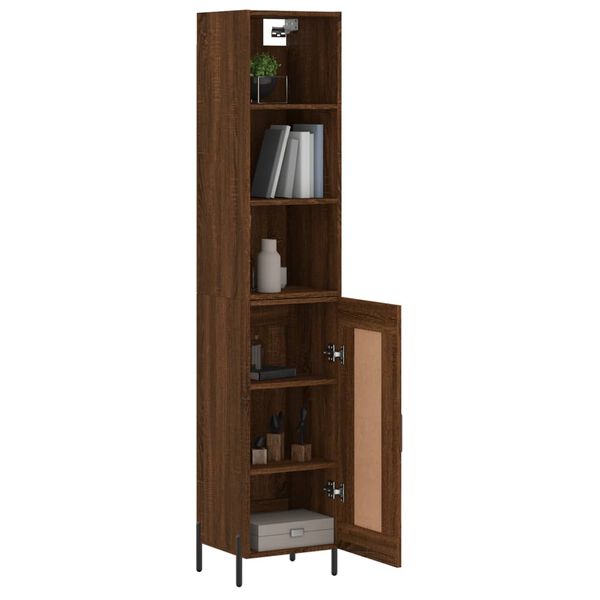 vidaXL Highboard Braun Eichen-Optik 34,5x34x180 cm Holzwerkstoff