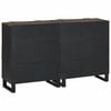 vidaXL Sideboard Set 2 pcs Walnuss 60 x 33,5 x 75 cm Massivholz Mango