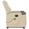 vidaXL Elektrischer Massagesessel mit Aufstehhilfe Creme Stoff