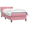 vidaXL Boxspringbett mit Matratze Rosa 80x220 cm Samt