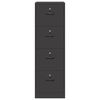 vidaXL Aktenschrank mit Schubladen 2 pcs Schwarz 44 x 50 x 106,5 cm