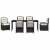vidaXL Garten Essgruppe 7 pcs Schwarz Poly-Rattan