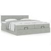 vidaXL Ottoman-Bett mit Matratzen Hellgrau 200x200 cm Samt