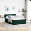 vidaXL Ottoman-Bett mit Matratze Dunkelgr&uuml;n 140x190 cm Samt