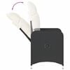 vidaXL Gartensessel Verstellbar mit Kissen Schwarz Poly Rattan