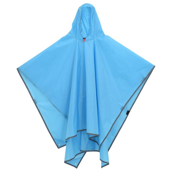 vidaXL Regenponcho mit Kapuze 2-in-1-Design Blau 223x145 cm