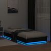 vidaXL Bettgestell mit LED Schwarz 100x200 cm