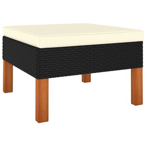 vidaXL Fu&szlig;hocker Poly-Rattan und Massivholz Eukalyptus