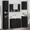 vidaXL Badezimmerm&ouml;bel-Set mit T&uuml;r 5 pcs Schwarz Sperrholz und Metall