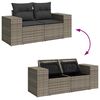 vidaXL Gartensofa-set mit Kissen mit Speicher 8 pcs Grau Poly Rattan