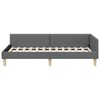 vidaXL Eckbettgestell mit Kopfteil Dunkelgrau 90 x 190 cm Stoff