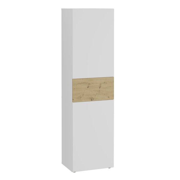 FMD Kleiderschrank mit 2 T&uuml;ren 54,5x41,7x199,1 cm Wei&szlig; & Artisan-Eiche