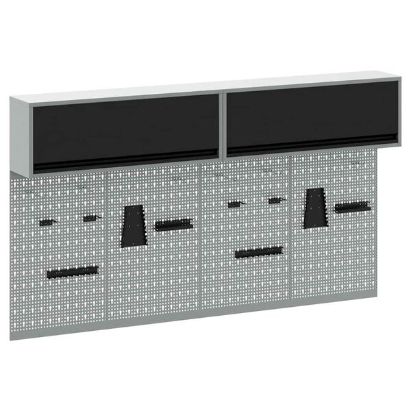 vidaXL Werkzeugschrank und Pegboard Set mit Regal 6 pcs Schwarz