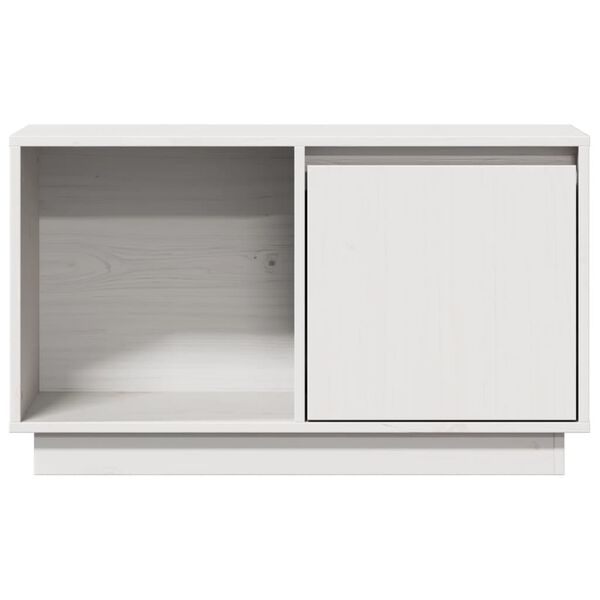 vidaXL TV-Schrank Weiß 74x35x44 cm Massivholz Kiefer
