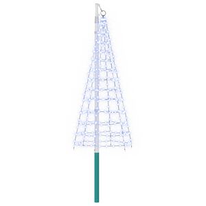 vidaXL Weihnachtsbaum-Lichterkette mit Erdspie&szlig; und Fahnenmast 180 cm