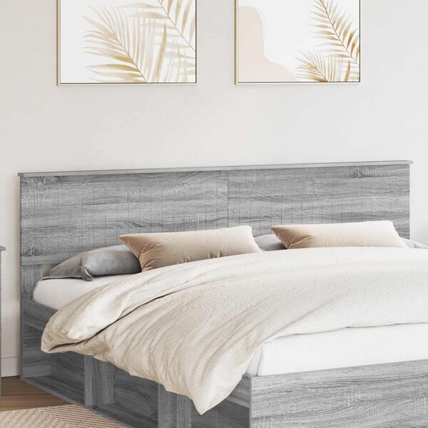 vidaXL Kopfteil Graues Sonoma 200 cm Holzwerkstoff