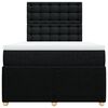 vidaXL Boxspringbett mit Matratze Schwarz 120x190 cm Stoff