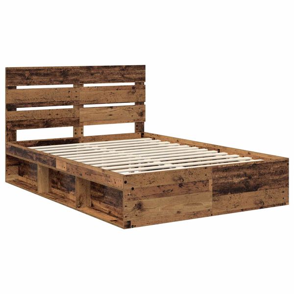 vidaXL Bettrahmen Altholz 160 x 200 cm Massives Kiefernholz