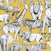 Kids at Home Tapete Jungle Animals Jaune Ockergelb