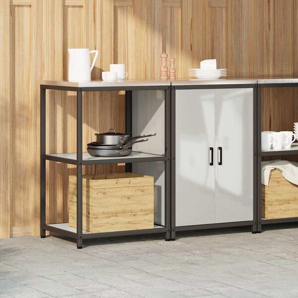 vidaXL Aufbewahrungsset f&uuml;r die K&uuml;che 2 pcs Silber Verzinkter Stahl