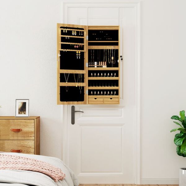 vidaXL Spiegel-Schmuckschrank mit LED-Beleuchtung Wandmontage