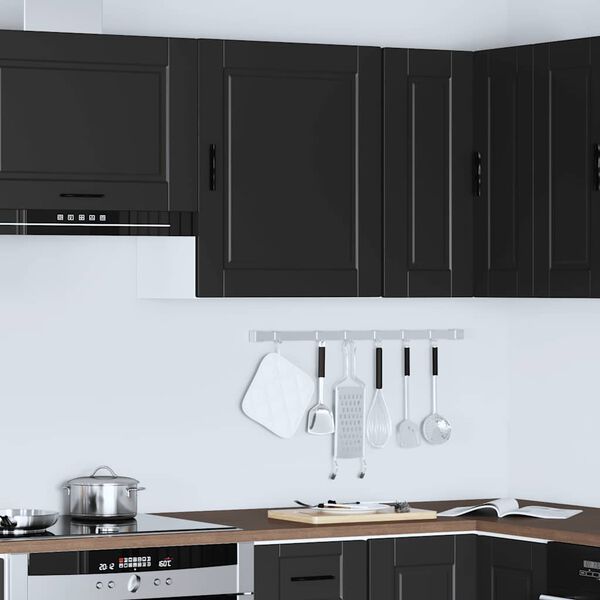 vidaXL K&uuml;chen-H&auml;ngeschrank Porto Schwarz Holzwerkstoff