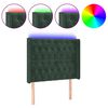 vidaXL LED Kopfteil Dunkelgr&uuml;n 93x16x118/128 cm Samt