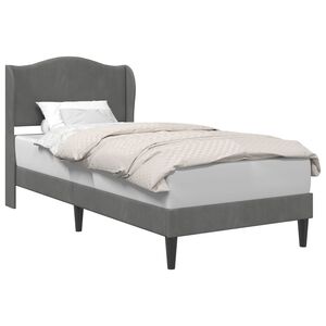 vidaXL Bettrahmen mit Kopfteil Dunkelgrau 90 x 190 cm Samt