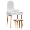 vidaXL Schminktisch-Set FAUSKE 4 pcs Wei&szlig; 76 x 50 x 143 cm