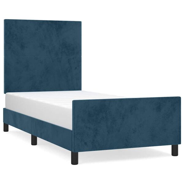 vidaXL Bettgestell ohne Matratze Dunkelblau 100x200 cm Samt