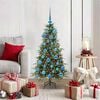 vidaXL K&uuml;nstlicher klappbarer Weihnachtsbaum Gr&uuml;n 120 cm PE und PVC