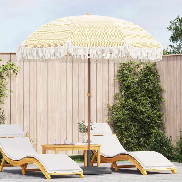 vidaXL Strandparasol Gelb und Wei&szlig; 205 x 205 x 210 cm