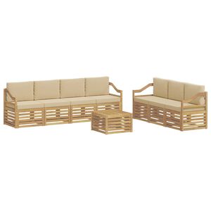 vidaXL Sofagarnituren 8 stk. Wei&szlig; und Beige Polyester