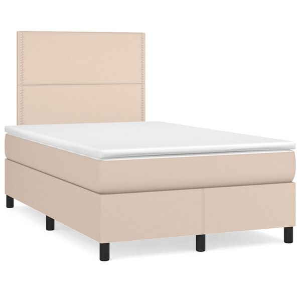 vidaXL Boxspringbett mit Matratze & LED Cappuccino-Braun 120x190 cm