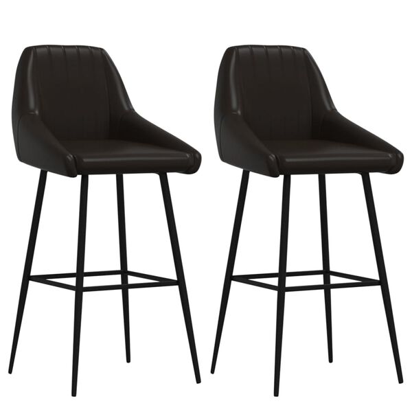 vidaXL Barhocker 2 Stk. Grau Kunstleder
