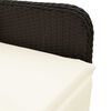 vidaXL 7-tlg. Garten-Bistro-Set mit Kissen Schwarz Poly Rattan