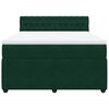 vidaXL Boxspringbett mit Matratze Dunkelgr&uuml;n 140x200 cm Samt