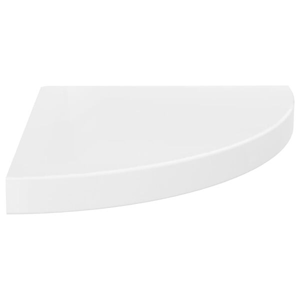 vidaXL Eck-Schweberegale 4 Stk. Hochglanz-Wei&szlig; 35x35x3,8 cm MDF